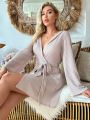 Solid Belted Lounge Robe