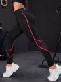 Contrast Mesh Insert Sports Leggings