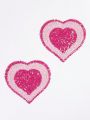 Plus Size Women's Pink Heart-Shaped Nipple Covers