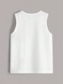 SHEIN Kids EVRYDAY Fashionable Casual Solid Color Vest For Tween Boys