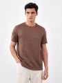 Manfinity Homme Men'S Knit Casual Short Sleeve T-Shirt