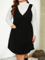 SHEIN LUNE Plus Size Solid Color Overall Dress