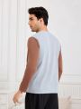 Men'S Color Block Coffee Pattern Home Wear Top