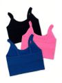 3 Pack Solid Sports Cami Top