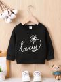 Baby Girl Letter Graphic Sweatshirt