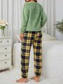 Women's Plush Alphabet Embroidery Homewear Set