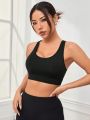 Yoga Basic Adjustable Hollow Out Sports Bra With Back Closure