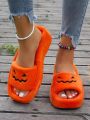Fashionable Women's Platform Halloween Home Slippers, Outdoor Sliders