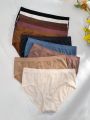 Plus Size Women's Solid Color Underwear (11pcs/set)