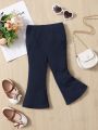 SHEIN Baby Girls' Casual Comfortable Flare Pants