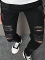 Men Ripped Frayed Skinny Jeans