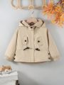 Young Girl Drawstring Waist Hooded Jacket