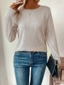 SHEIN LUNE Lace Insert Long Sleeve T-Shirt