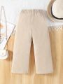 Young Girl Button Detail Straight Leg Pants