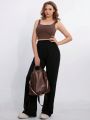 Daily&Casual Women's Sporty Wide-legged Pants With Pockets, Suitable For Outdoor Activities, Exercise, Fitness, Yoga And Running