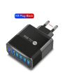 1pc Black Korean Standard Plug 30w Usb Charger With Quick Charge 3.0 And 6 Usb Ports, Fast Wall Charger Compatible With Iphone, Xiaomi, Samsung, And Other Multi-port Mobile Phones