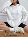 Women's Simple And Cute Hooded Sweatshirt With Butterfly And Letter Pattern