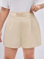 SHEIN BIZwear Plus Size Women's Solid Color Loose Shorts