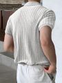 Manfinity men Ribbed Knit Polo Shirt