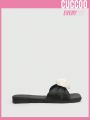 Cuccoo Everyday Collection Fashionable Women'S Black Flat Slippers