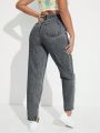 SHEIN Privé Women's Denim Mom Jeans