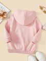 Young Girl Letter Graphic Thermal Hoodie