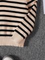 SHEIN Young Boy Striped Half Zip Sweater