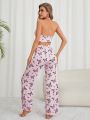 Women's Butterfly Printed Camisole Sleepwear Set