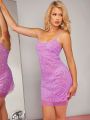 EVERGLOW Sequin Mesh Overlay Cami Dress