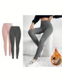 SHEIN Essnce High-waisted Insulated Stretchy Leggings