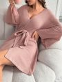 Women's Belted Bathrobe Home Wear