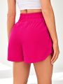 Solid Tulip Hem Sports Shorts