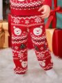 SHEIN Baby Girl Christmas Pattern Knit Pants