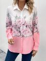 Floral Print Button Front Shirt