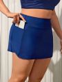SHEIN Swim SPRTY Plus Size Women's Swim Skirt With Pocket