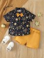 Infant Boys' Star & Letter Print Short Sleeve Shirt And Shorts Set