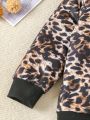 Young Girls' Leopard Print Sweatshirt And Pants Set