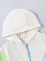 Infant Boys' Colorblock Hooded Jacket, Perfect For Travel And Casual Wear In Spring And Autumn