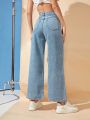 SHEIN Solid Wide Leg Jeans