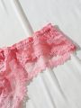 SHEIN 3pcs/Set Butterfly Decorated Lace Thong Underwear