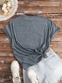 Teen Girls' Casual Simple Round Neck T-Shirt Suitable For Summer