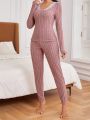 Women's Lace Patchwork Pajama Set