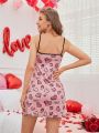 Women's Sleepwear With Heart & Letter Print