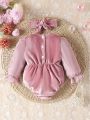 Velvet Elegant Fairy Style Jumpsuit For Infants