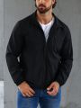 Men Zip Up Solid Jacket