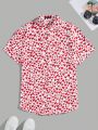 Manfinity Unisex Men's All Over Heart Printed Woven Casual Shirt