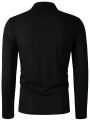 Manfinity Men Quarter Zip Ribbed Knit Polo Shirt