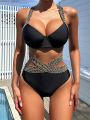 SHEIN DD+ Women's Dd Cup Swimsuit Set (Padded Cups And Underwire)