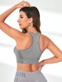 Yoga Trendy Women'S Letter Printed Racerback Sports Bra