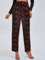 Anke Wonder Allover Cherry Print Straight Leg Pants